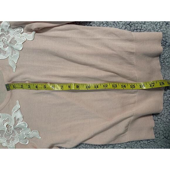 Ann Taylor Other - Ann‎ Taylor Pink and While Lace Cardigan  Size Small